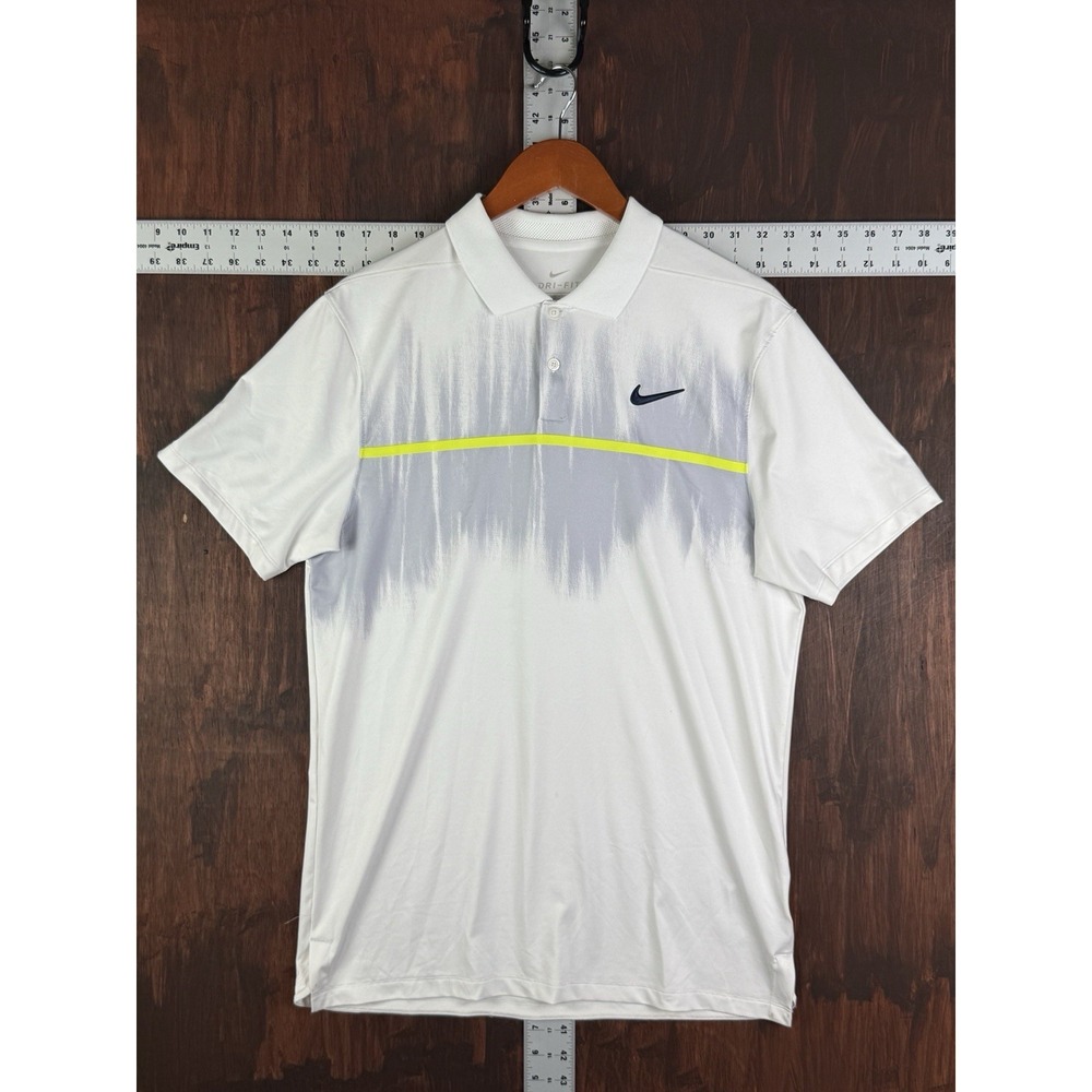 Nike Dri-FIT Vapor Printed Golf Polo Short Sleeve White CN6806-100 Mens Small